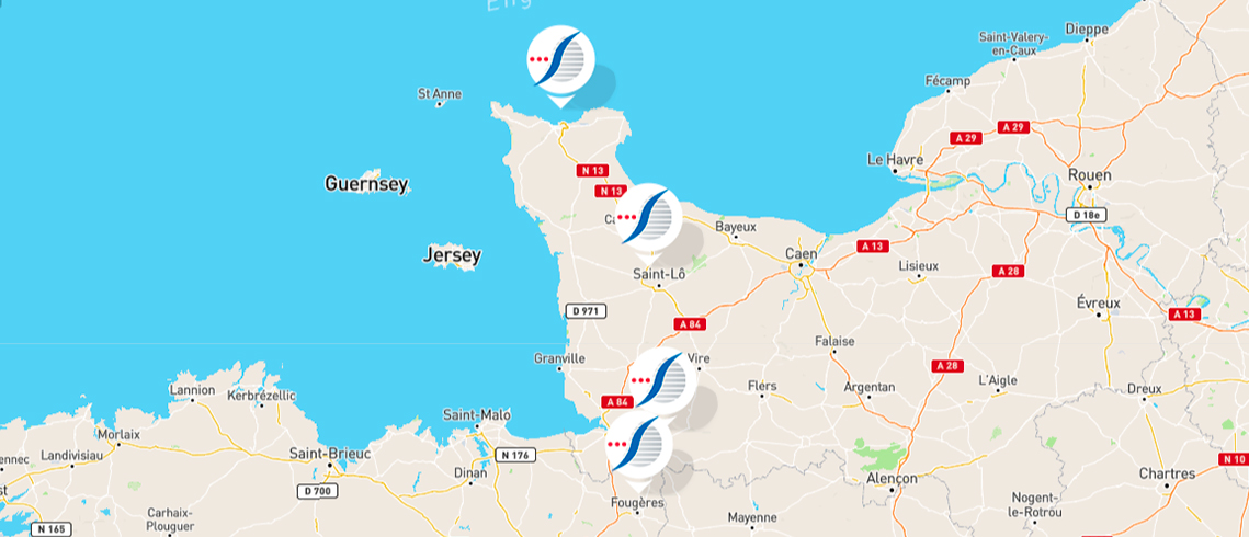 Carte de nos établissements